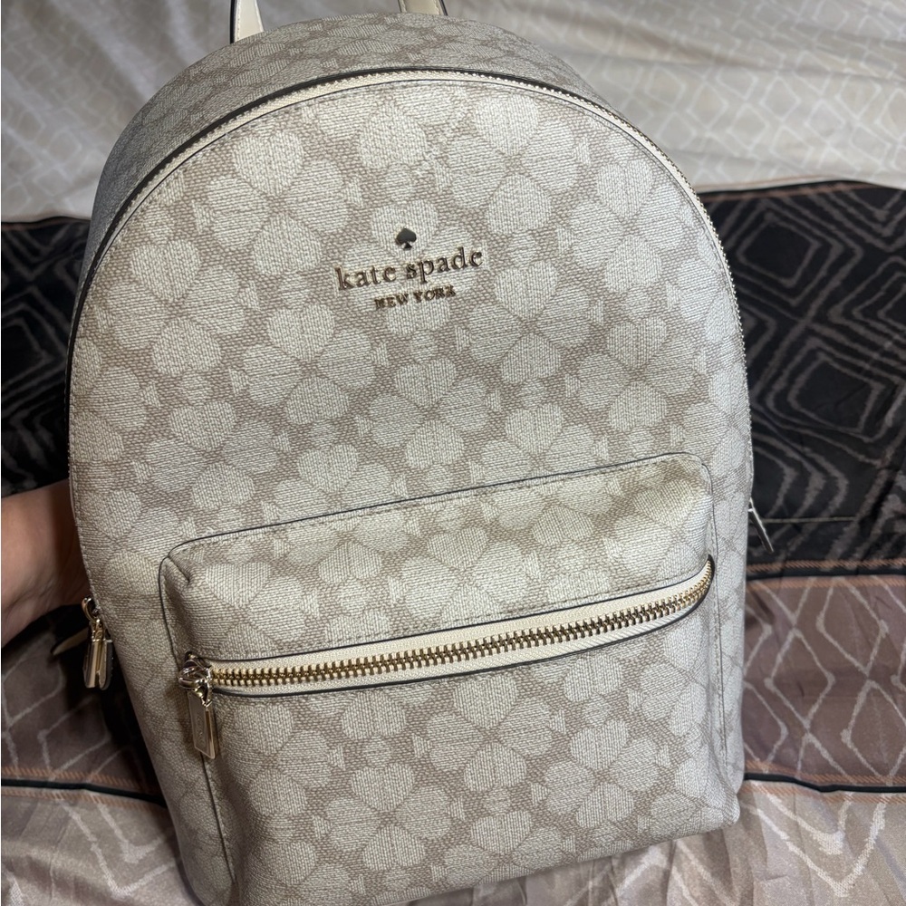 Kate Spade Floral Patterned Cream Backpack